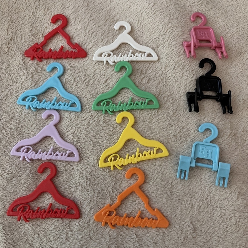 Rainbow High Closet 11" Doll Clothes Replacement Hangers Lot Of 11